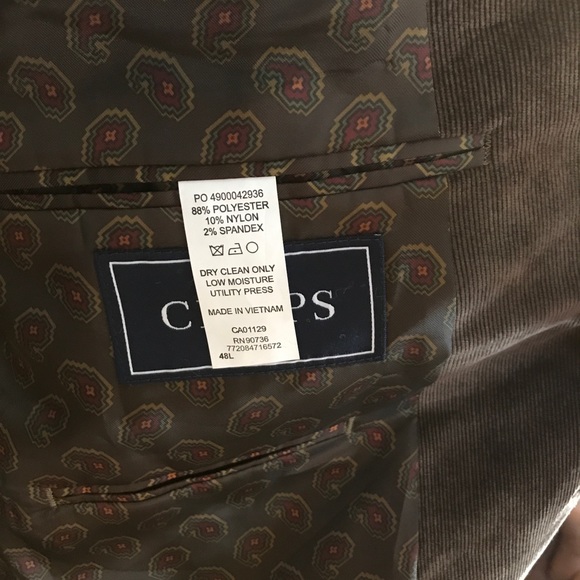 CHAPS brown corduroy sport jacket - Picture 4 of 4